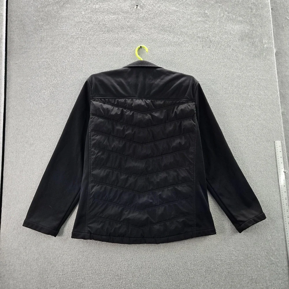 Nautica Men Jacket L/G (LARGE) Black Puffer Gorpcore Zipper Mixed‎ Media